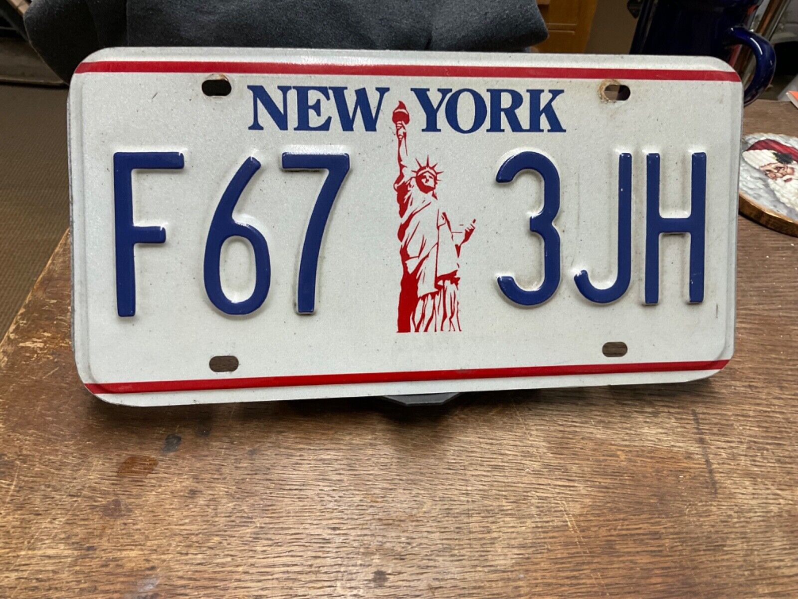 License Plate Vintage New York NY F67 3JH “Statue Of Liberty” Rustic