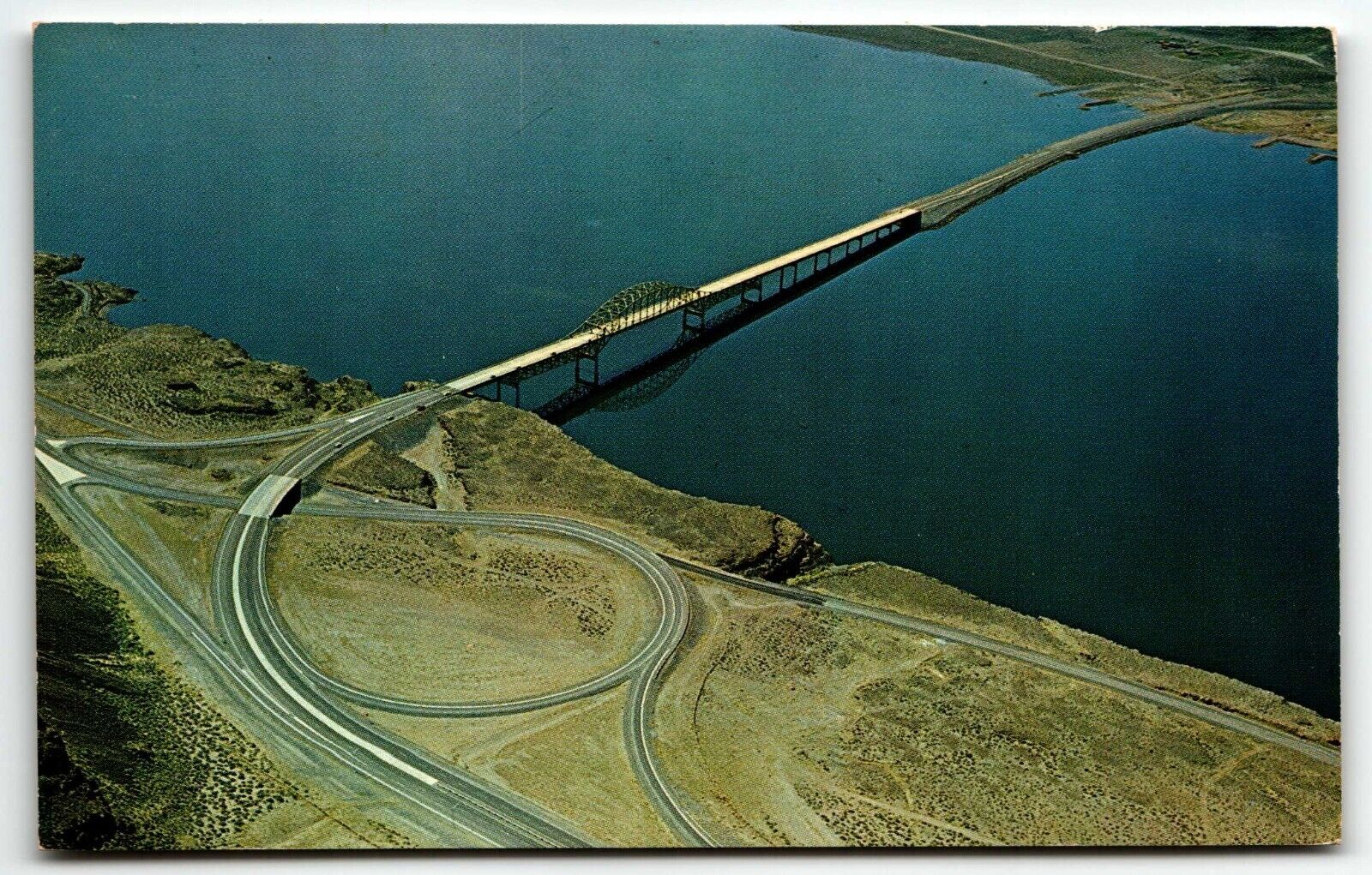 Vantage Bridge Columbia River Washington Chrome Postcard WA UNP