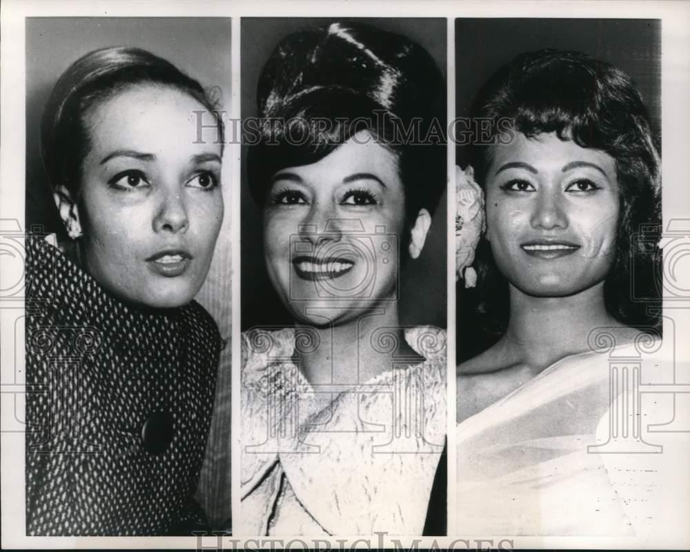 1965 Press Photo Ex-Wives of Marlon Brando, Anna Kashfi, Movita and Tarita
