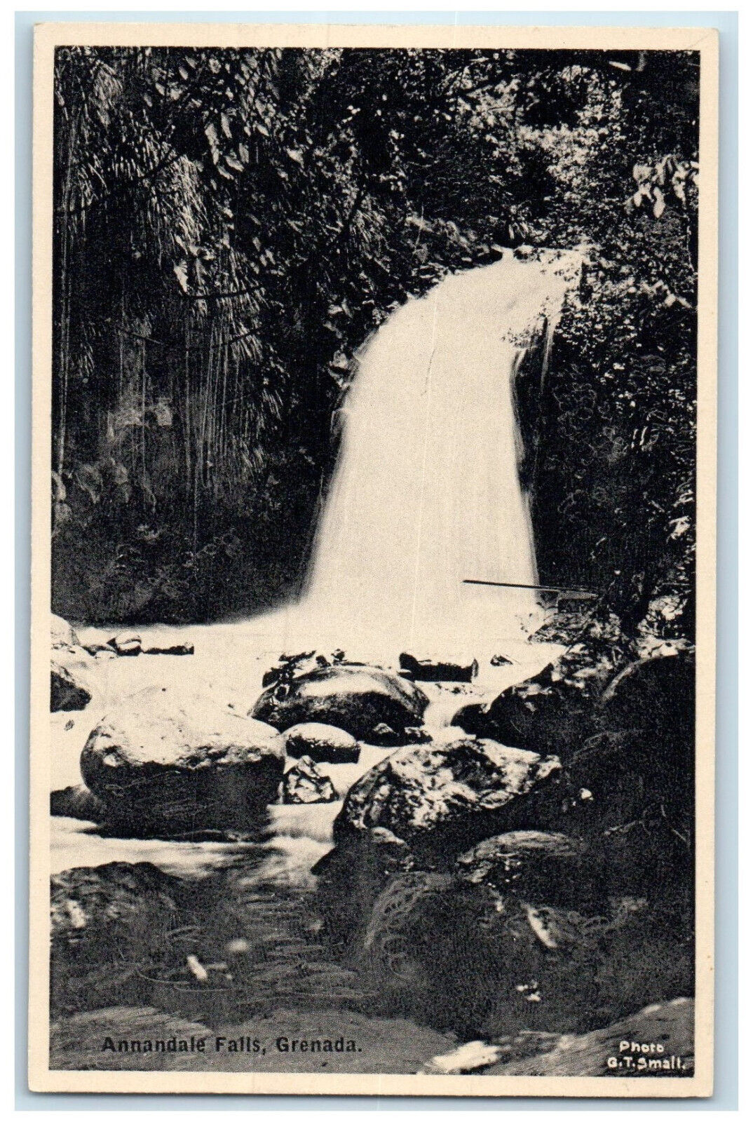 c1940\'s Annandale Falls Grenada Water Falls Big Rocks Vintage Unposted Postcard