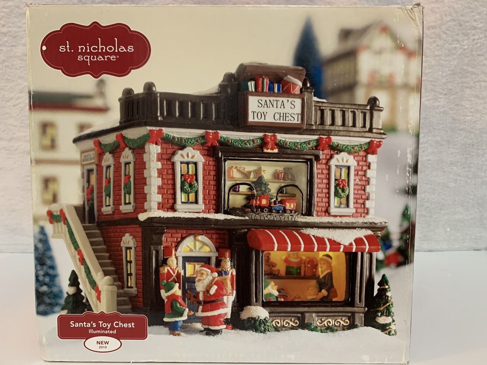 St Nicholas Square Village ~ Santa's Toy Chest Shop with Box