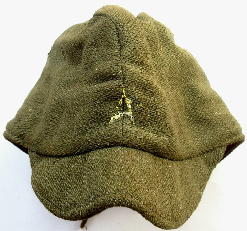 Former Japanese army original cap with damaged insignia WWⅡ IJA IJN military