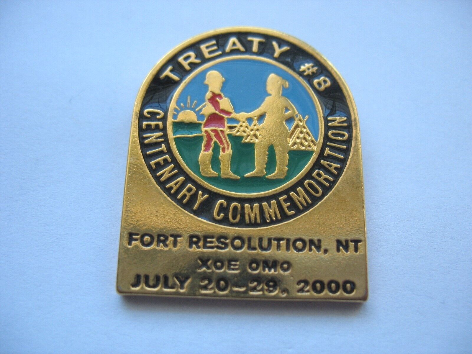 CANADA FIRST NATIONS LAPEL PIN - TREATY #8 CENTENARY - FORT RESOLUTION - NWT