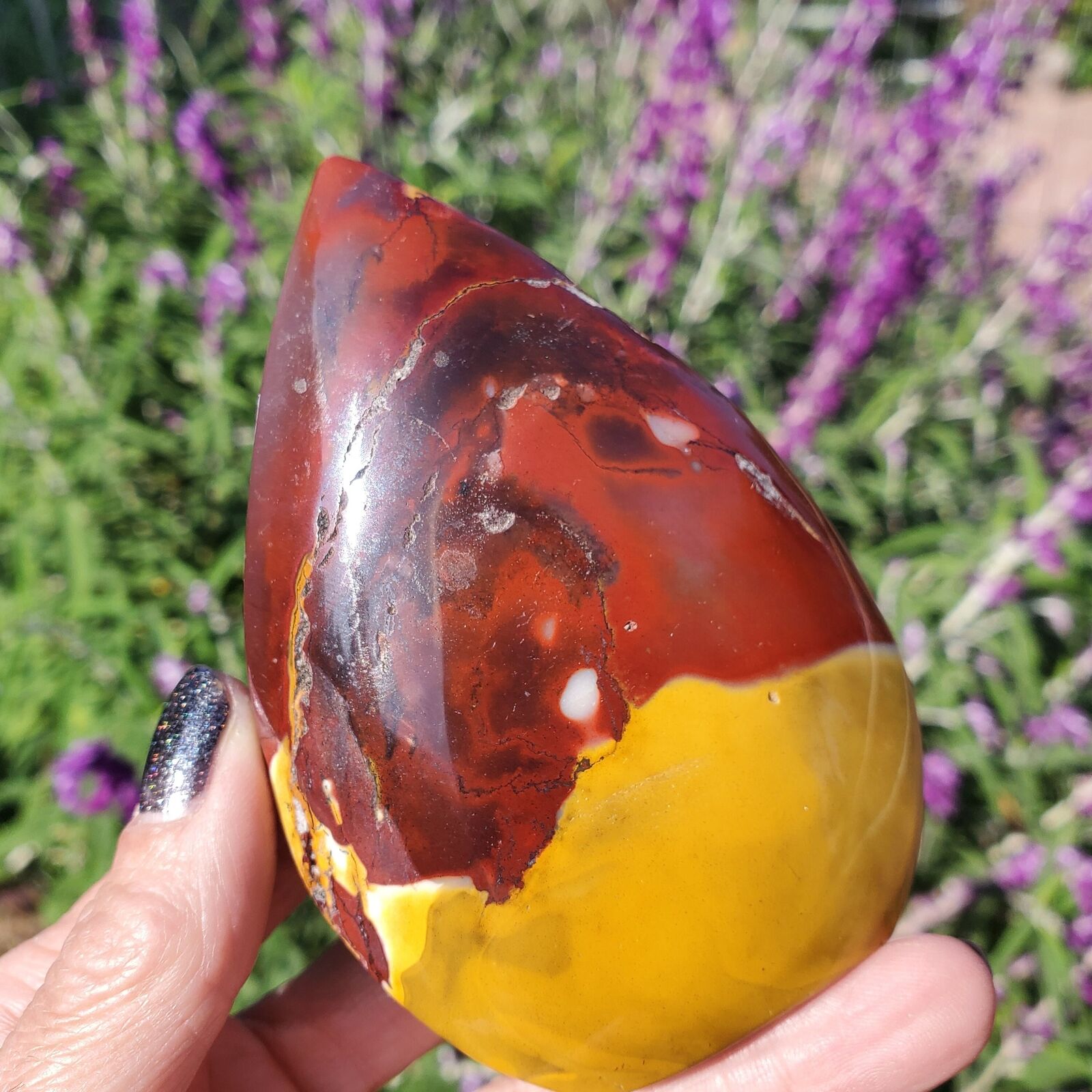 Mookaite Yellow Red Crystal Flame Freeform 208 grams