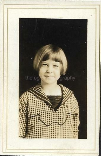 Small Found Photograph bw SCHOOL GIRL Original Portrait VINTAGE JD 110 2 X