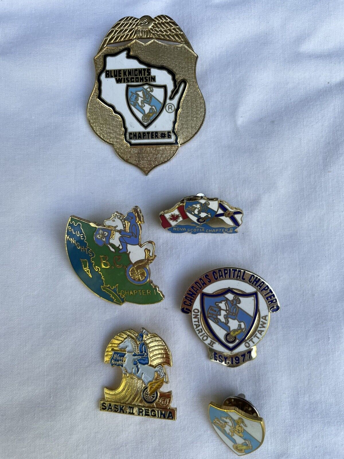 Lot of Blue Knights Motorcycle Police Club Pins & Badges