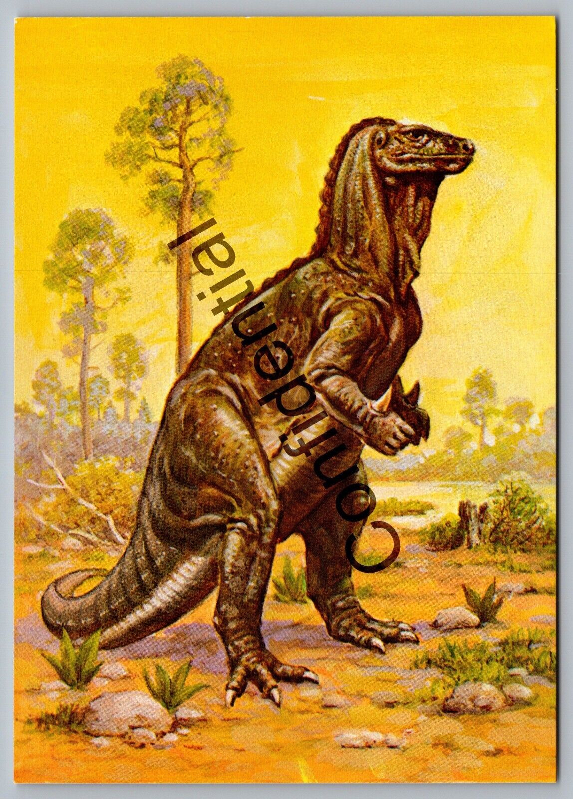 1980s Prehistoric Iguanodon Cretaceous Dinosaur Dino Continental Postcard M-22