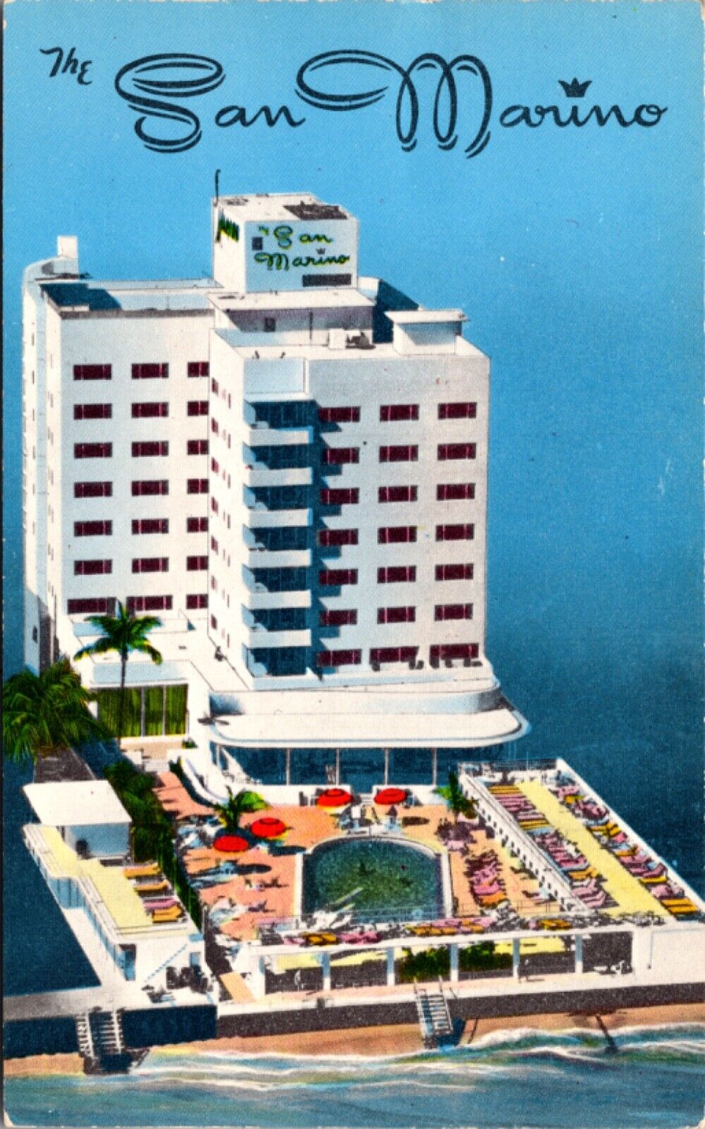 Postcard The San Marino Hotel on the Ocean at 43rd Street Miami Beach, Florida