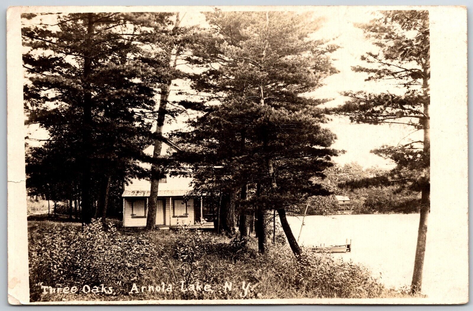 three oaks arnold lake new york RPPC unposted Real Photo postcard