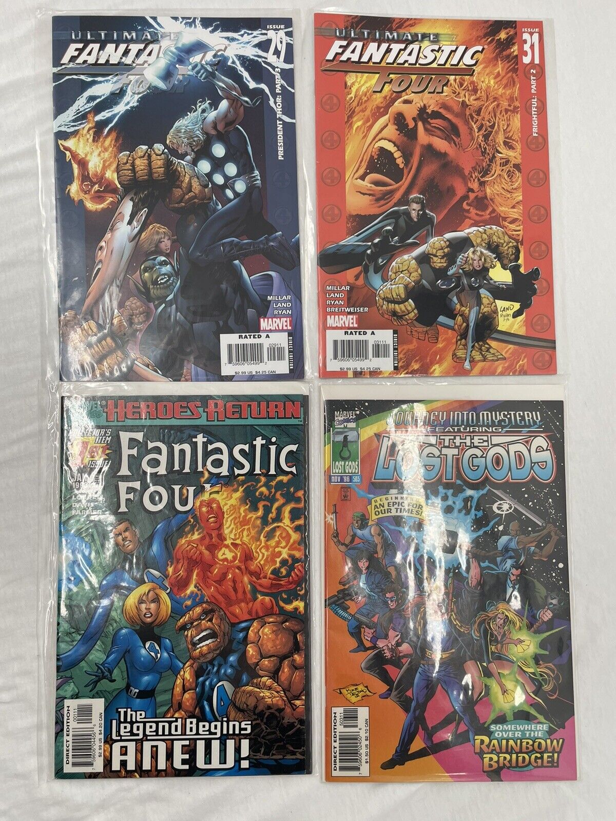 Fantastic Four Marvel Comic Book Lot Of 4 NM