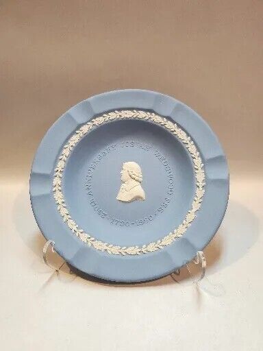 Vintage Wedgwood Blue Jasperware Josiah 250th Anniversary Plate Ashtray
