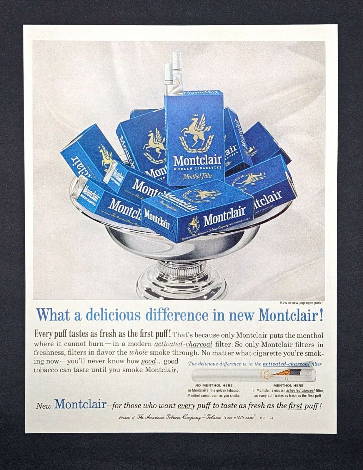 Montclair cigarette ad vintage 1964 original cigarettes advertisement