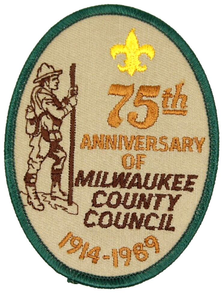 1989 75th Anniversary Milwaukee County Council Patch Wisconsin WI Boy Scouts BSA
