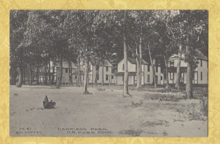CT Milford 1908-19 antique postcard COTTAGES AT HARRISON PARK CONN 