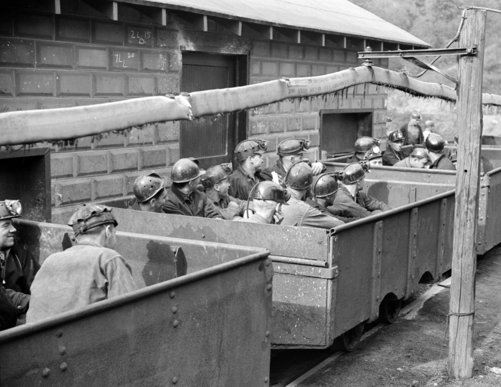1938 Coal Miners Heading to Mine, WV Old Photo 8.5\