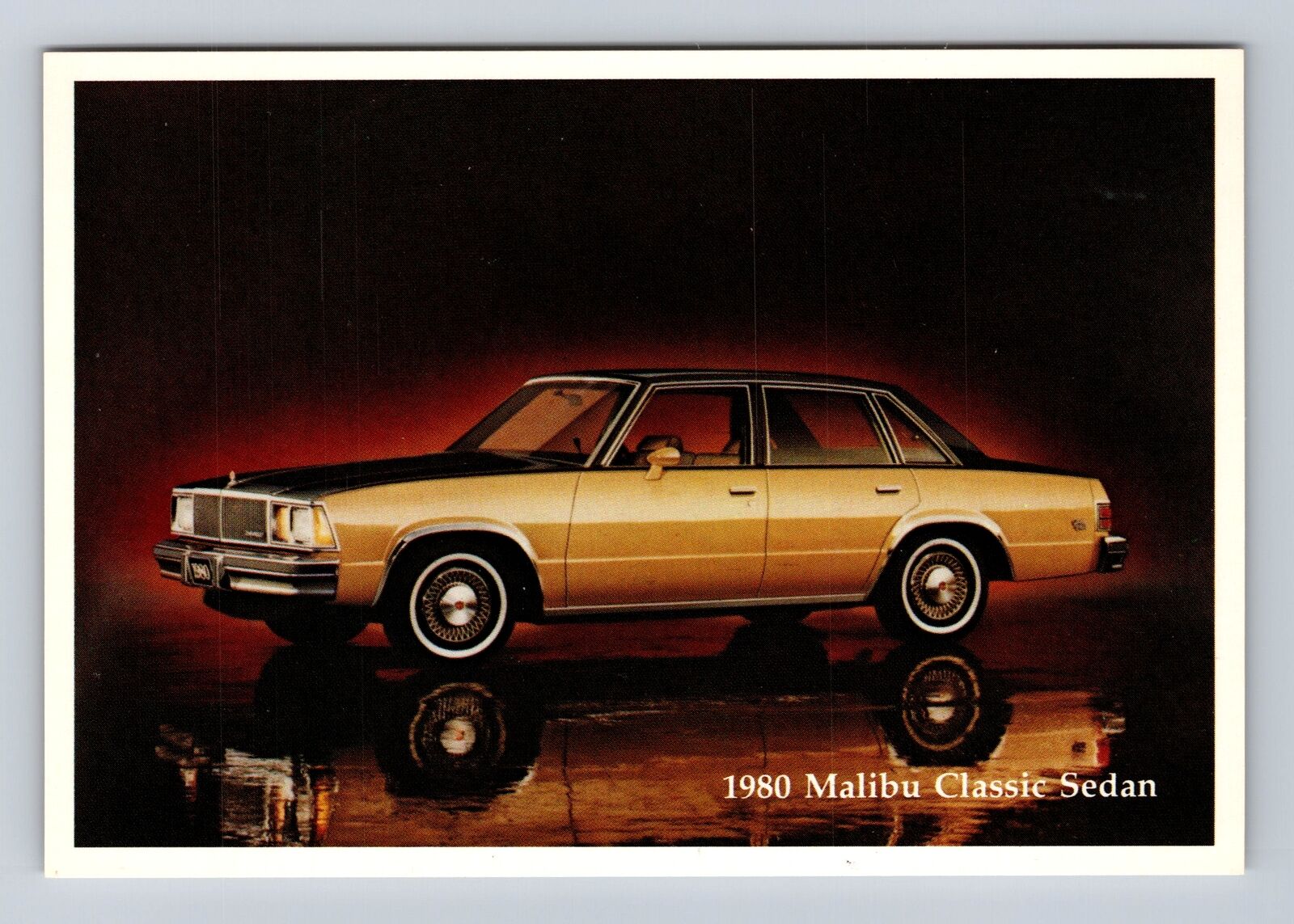 1980 Malibu Classic Sedan, Car, Transportation, Antique, Vintage Postcard