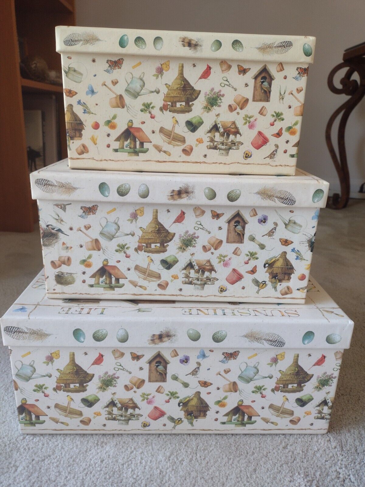 Set of 3 Vintage Marjolein Bastin Stacking/Nesting Boxes