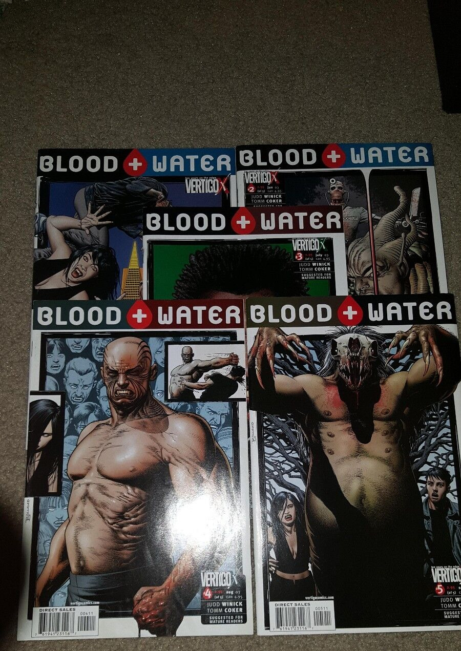 Blood + Water by Judd Winick & Tomm Coker #1-5 DC Vertigo 2003