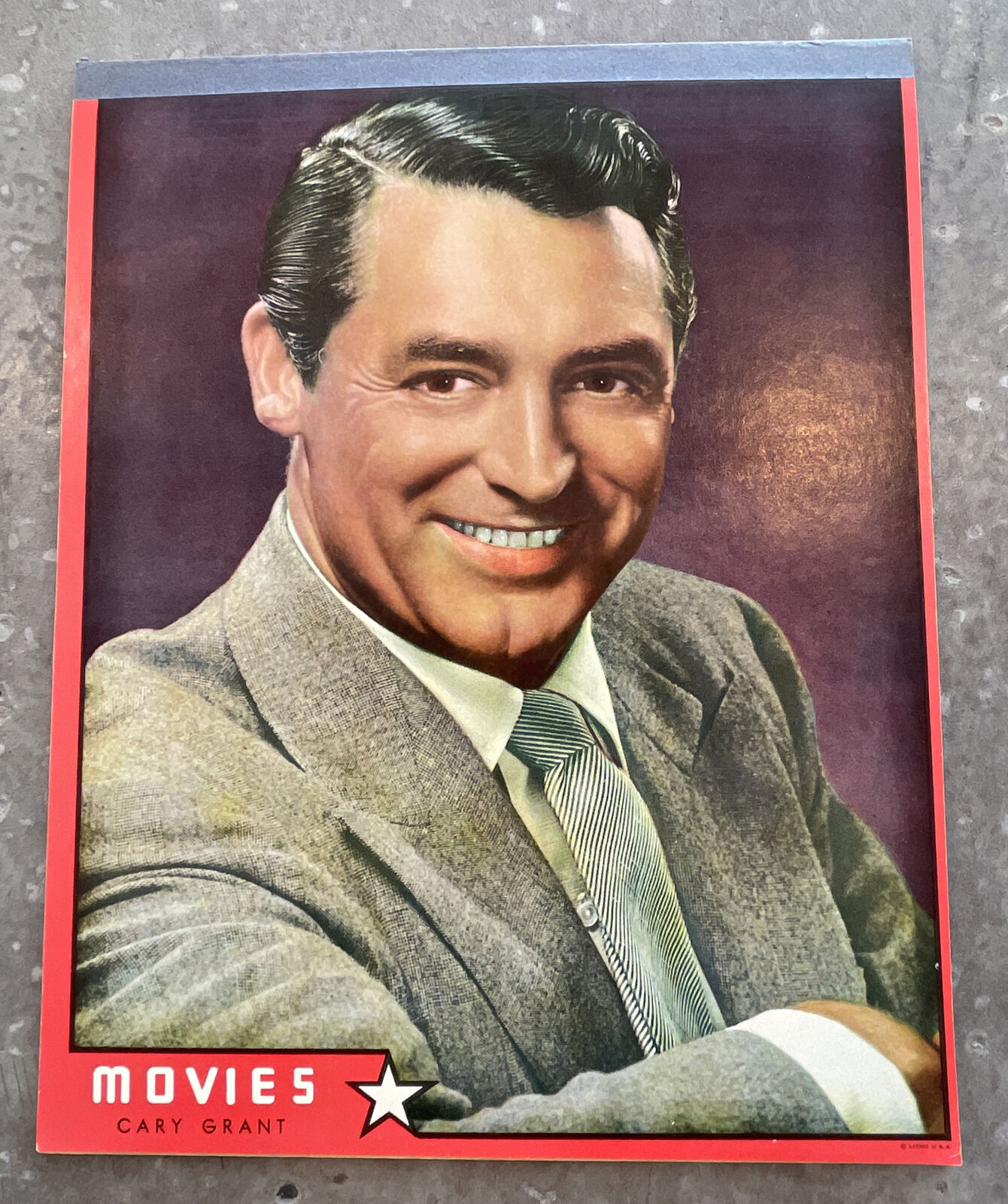 Vintage Unused Cary Grant Handsome Picture Movie Star Archibald Leach Notebook
