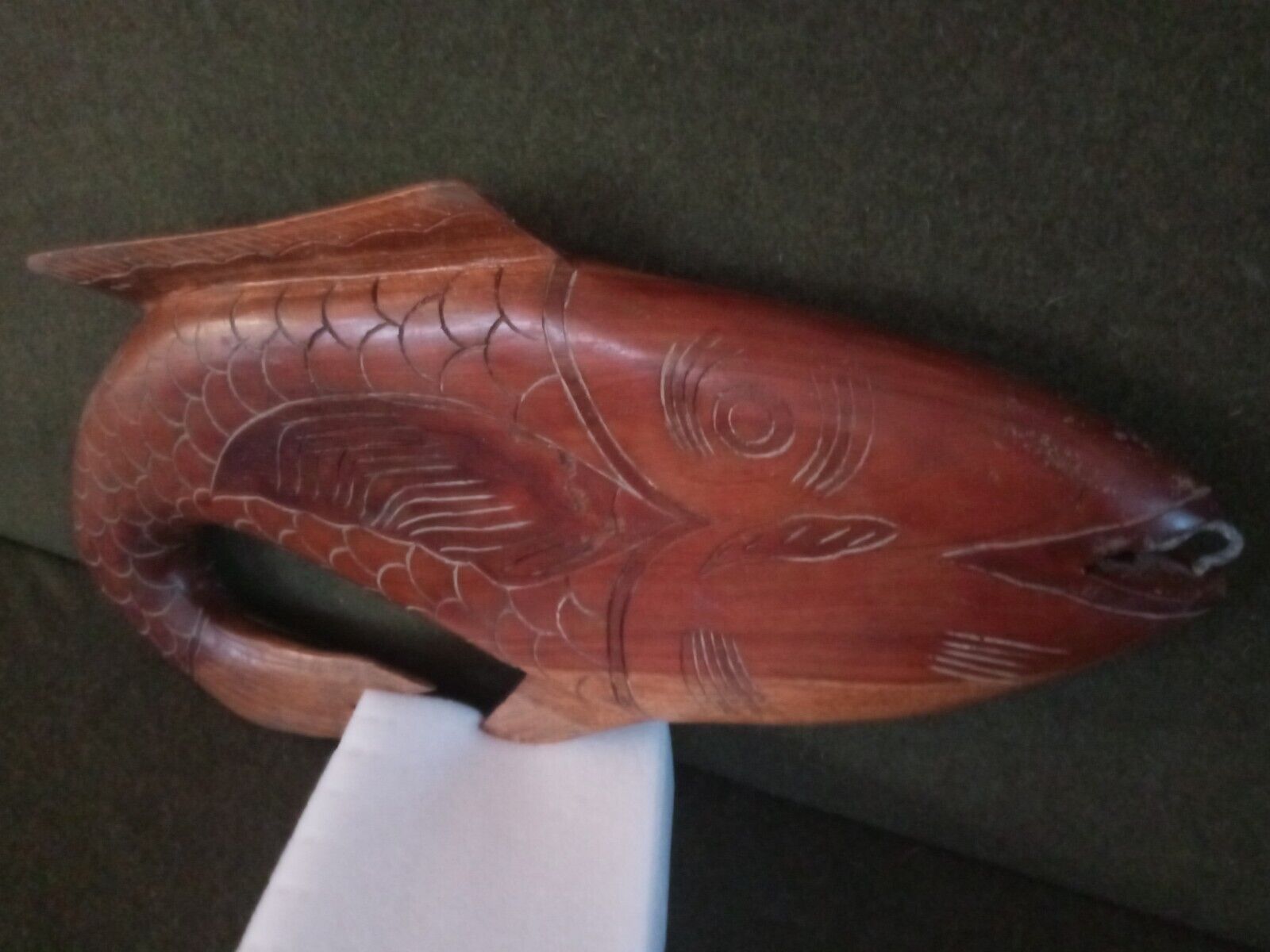 Vintage Large Fish Fishing Hand Carved - Rare Wood? Heavy 2 Ft Long- Beautiful