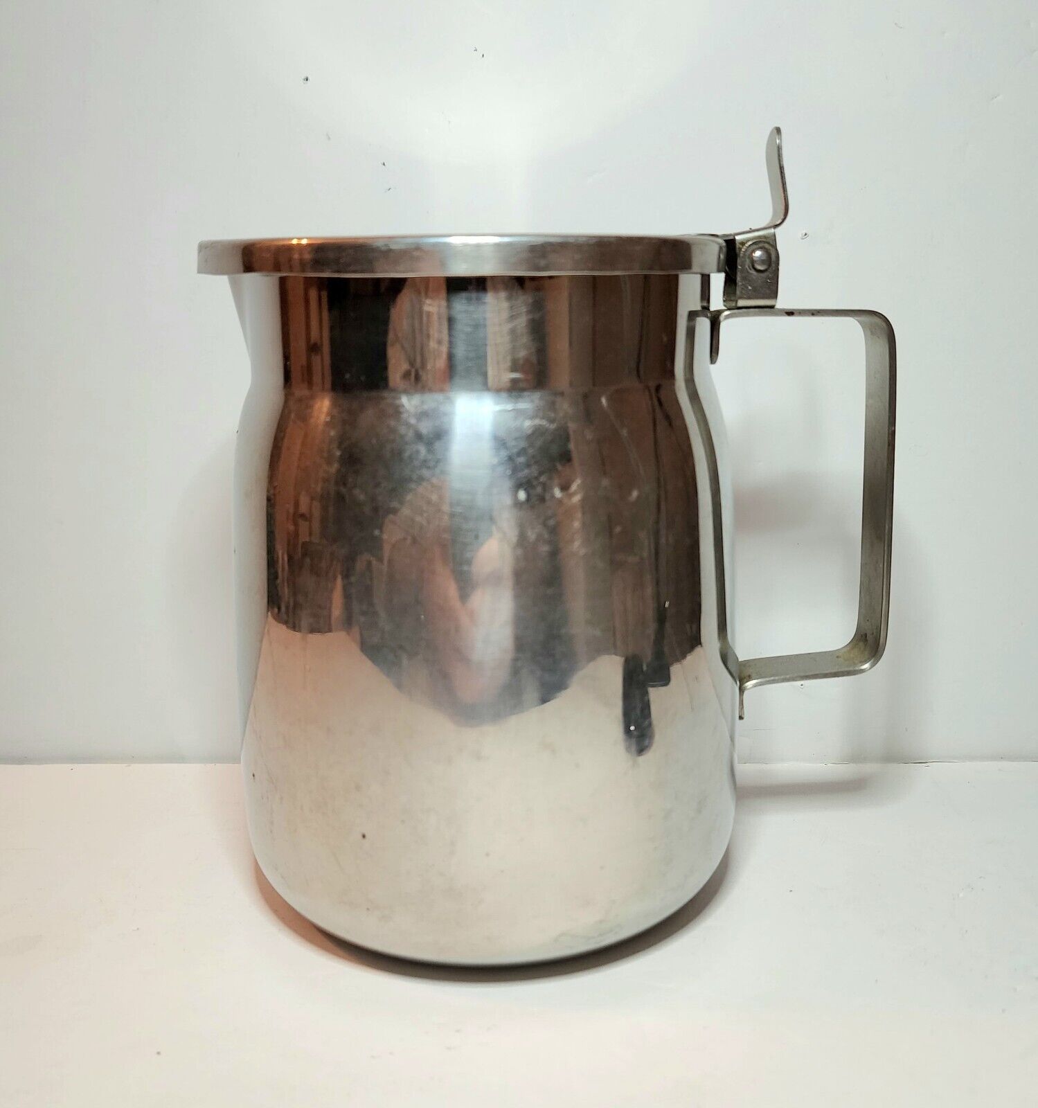Vintage Shampaine Company Stainless Steel Pitcher w/Lid St Louis 4, MO.