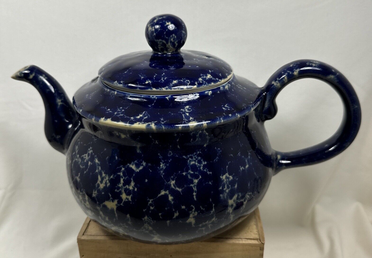 Bennington Potters Blue Agate Teapot Rare