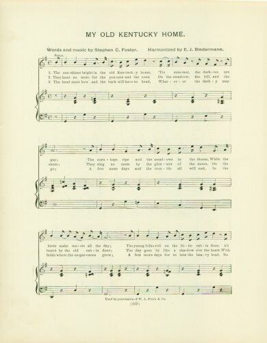 UNIVERSITY OF KENTUCKY Antique Song Sheet c 1906 