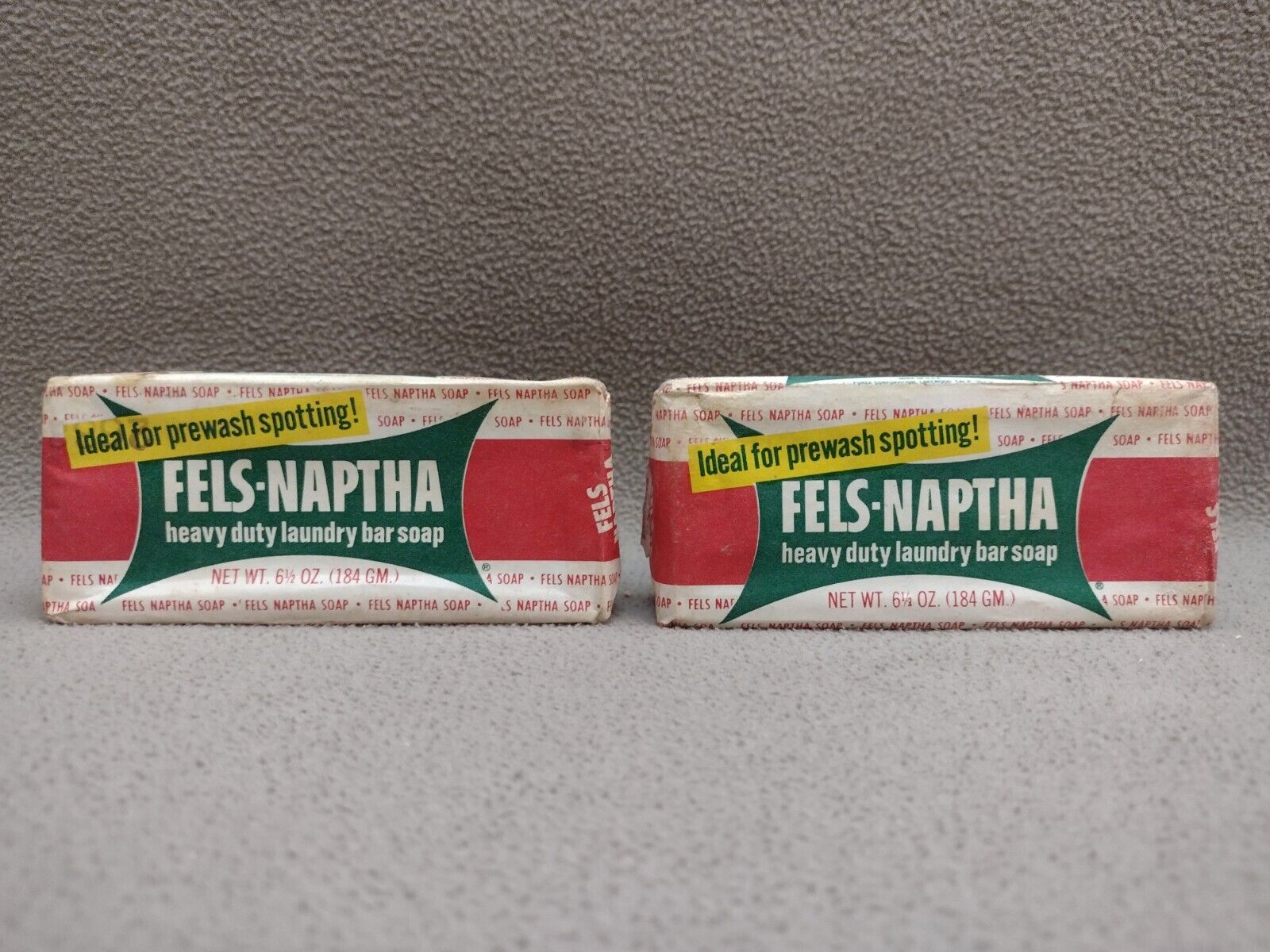 Fels-Naptha Laundry Bar Soap 6.5 oz Unopened Vintage Lot of 2  Paper Wrapper #5