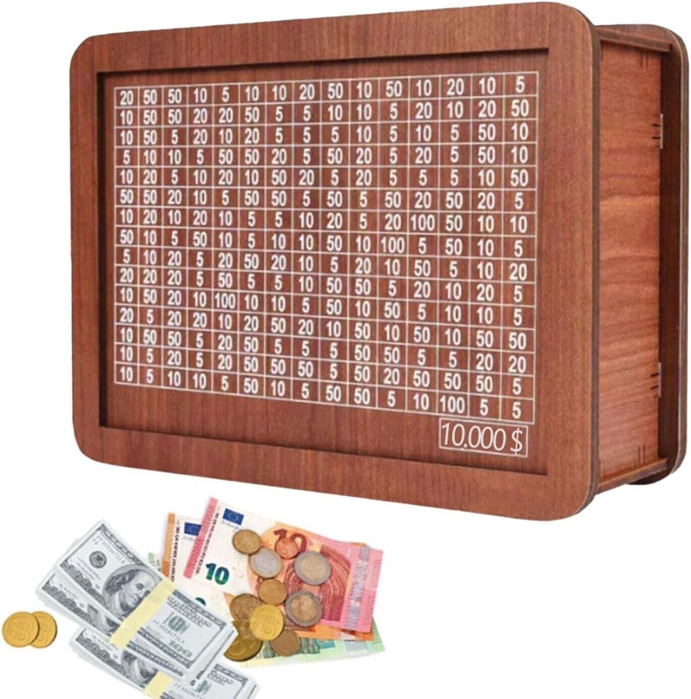 Wooden Money Box with Counter | 10 000 Saving Challenge Save box