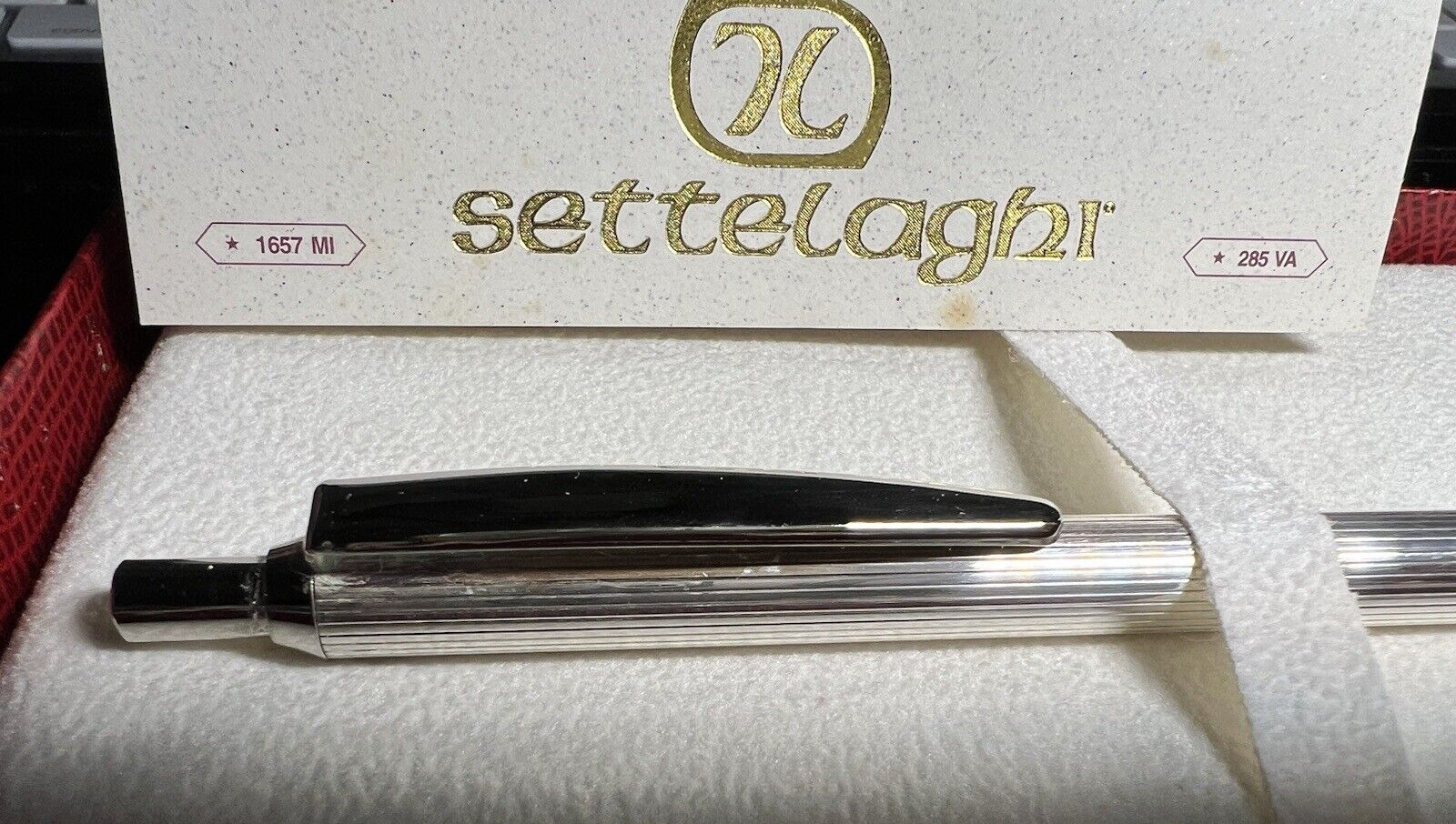 Settelaghi Pen Sphere Silver 925 Solid IN Stripe Marking Box Warranty