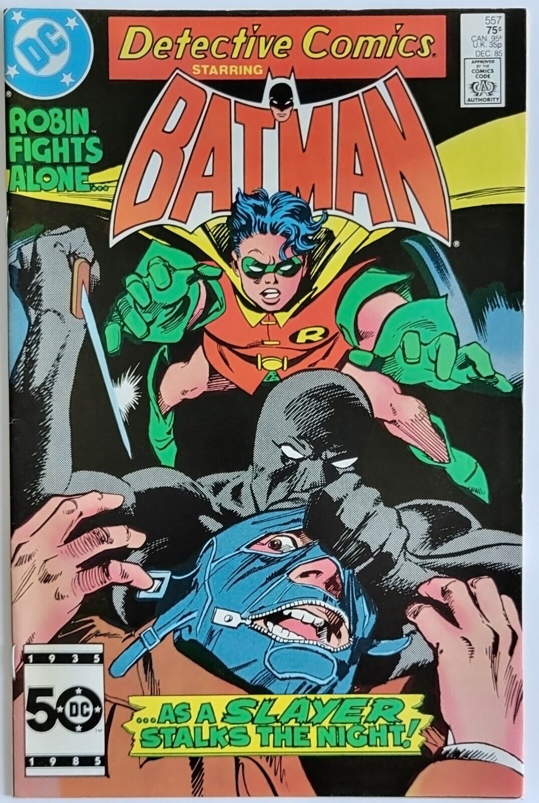 Detective Comics #557 (1985) Vintage Batman, Robin and Murder Under Red Rain