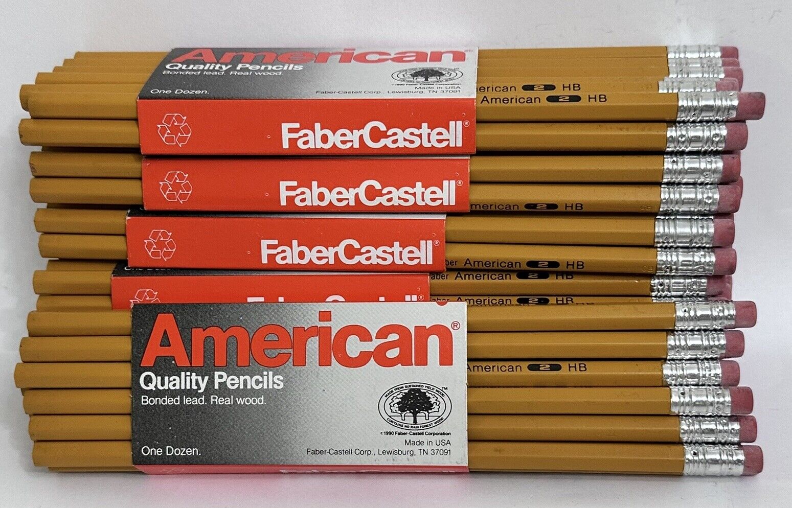84 (7 Dozen) Faber Castell American Quality Pencils No. 2 EF Eberhard Faber 2 HB