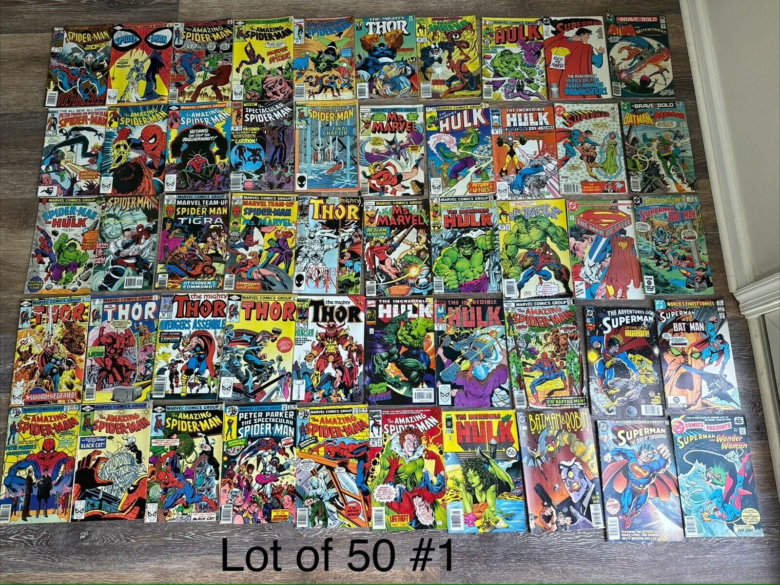 Vintage Illustrated Comic Books Lot Of 50 Marvel,DC And More