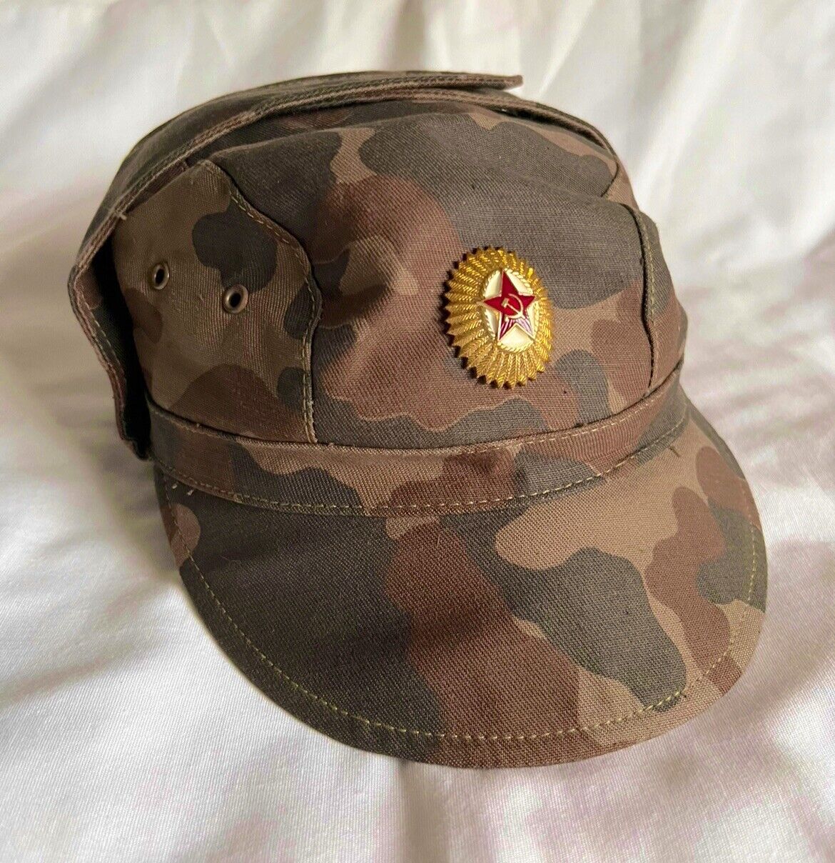 Russian Soviet Army Military Camo Camouflage Field Service Hat Cap Sz: 59