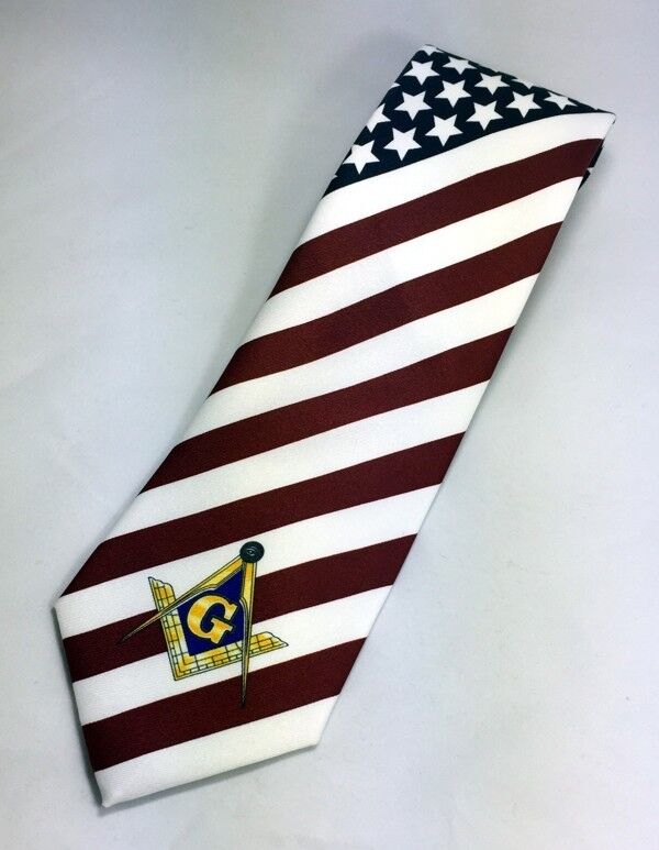 Masonic American Flag Necktie