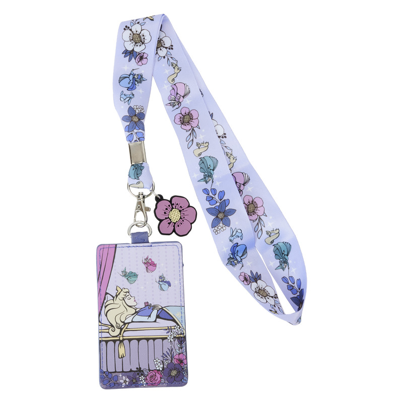 Loungefly Disney Sleeping Beauty 65th Anniversary Floral Lanyard with Cardholder