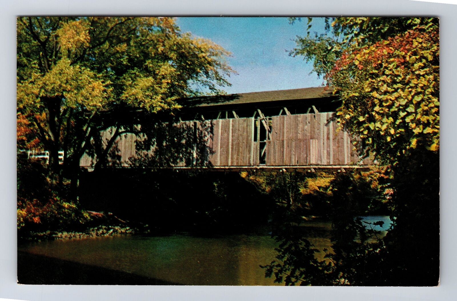 Ada MI-Michigan, Ada Covered Bridge, Thornapple River, Vintage Postcard