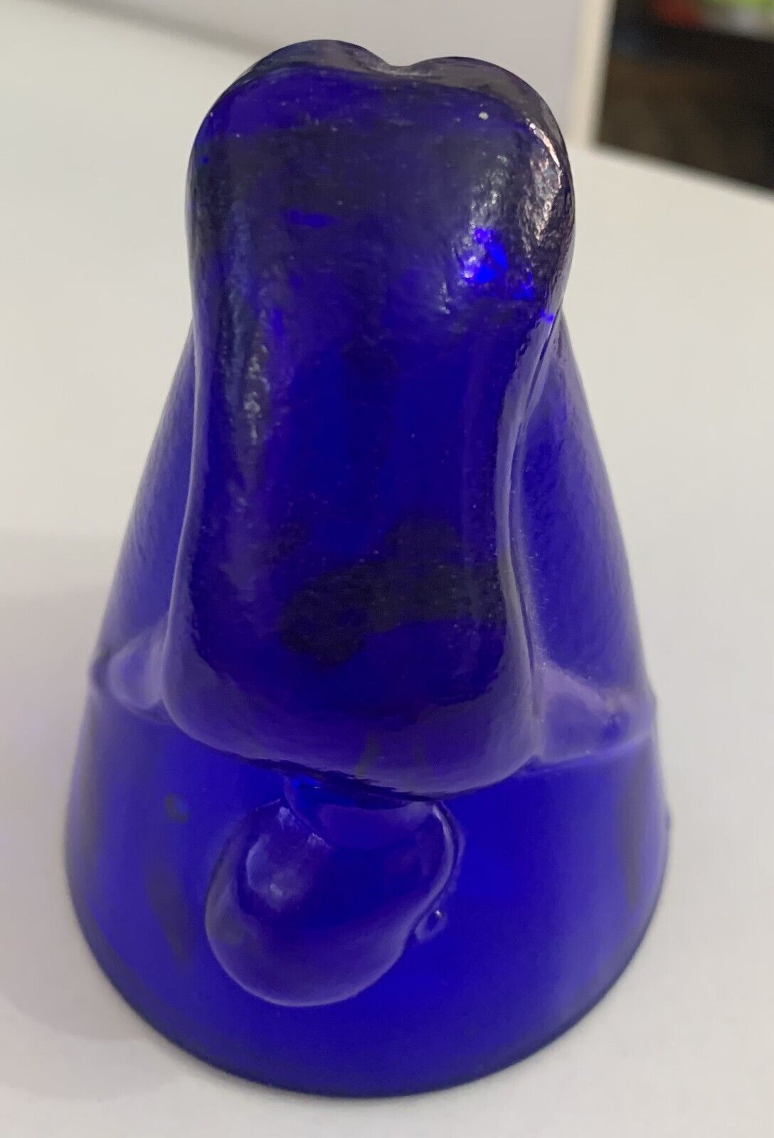 Vintage Cobalt Blue McKee Style Glass Bottoms Up Shot Glass