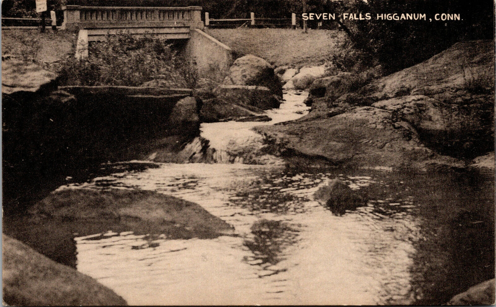 Vtg 1940s Seven Falls Higganum Connecticut CT Postcard