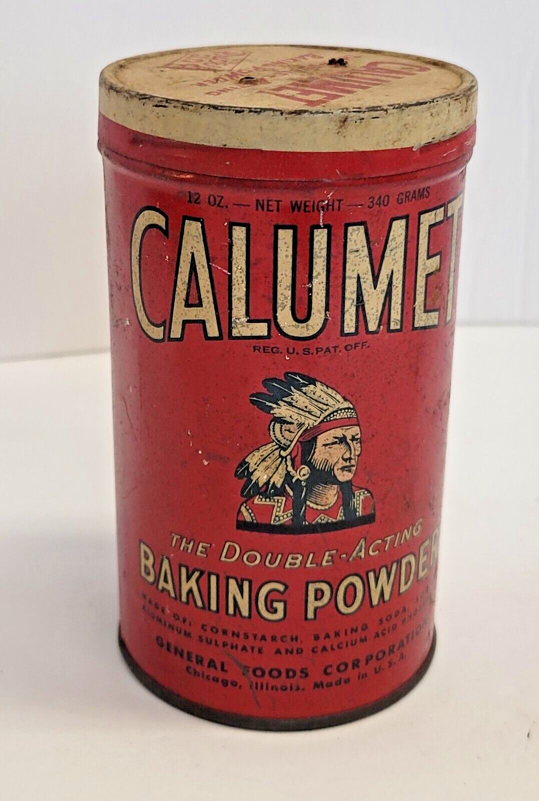 Vintage Calumet Baking Powder Tin 12 oz 4.75\