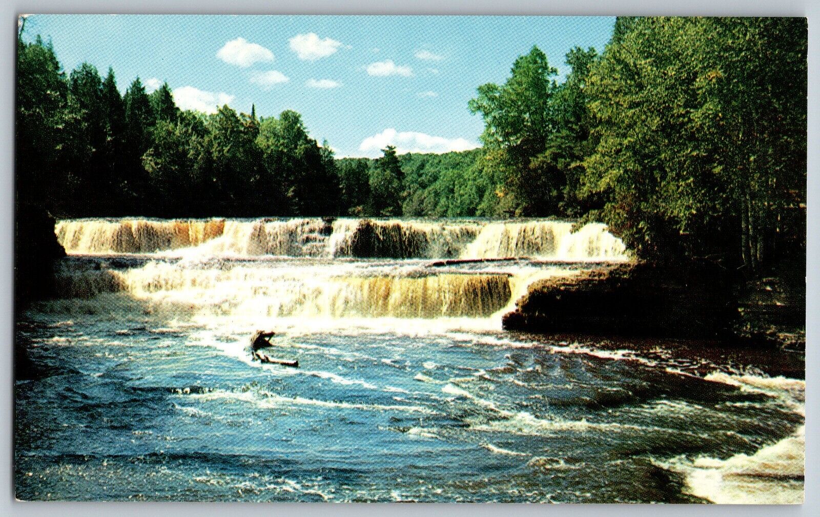 Michigan MI - Lower Falls - Tahquamenon River - Vintage Postcard - Unposted