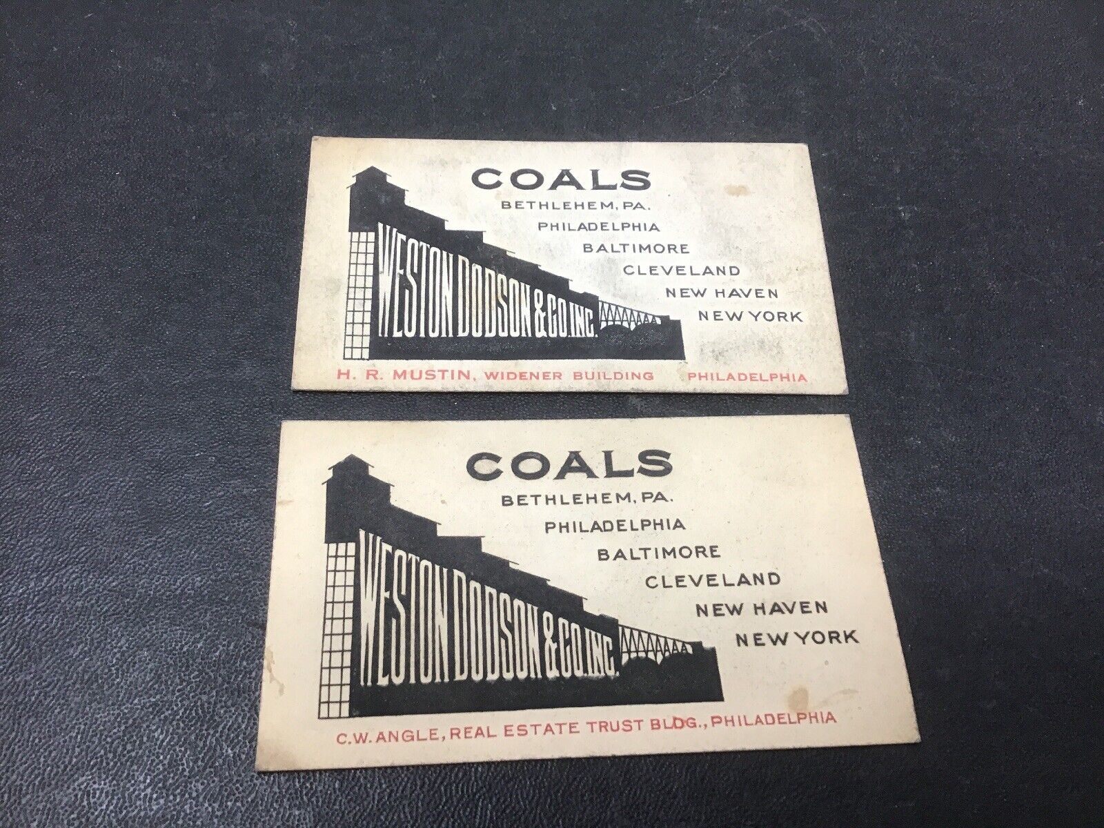 Weston Dodson Co Coal 1900s Business Card Bethlehem PA  Nice Graphics