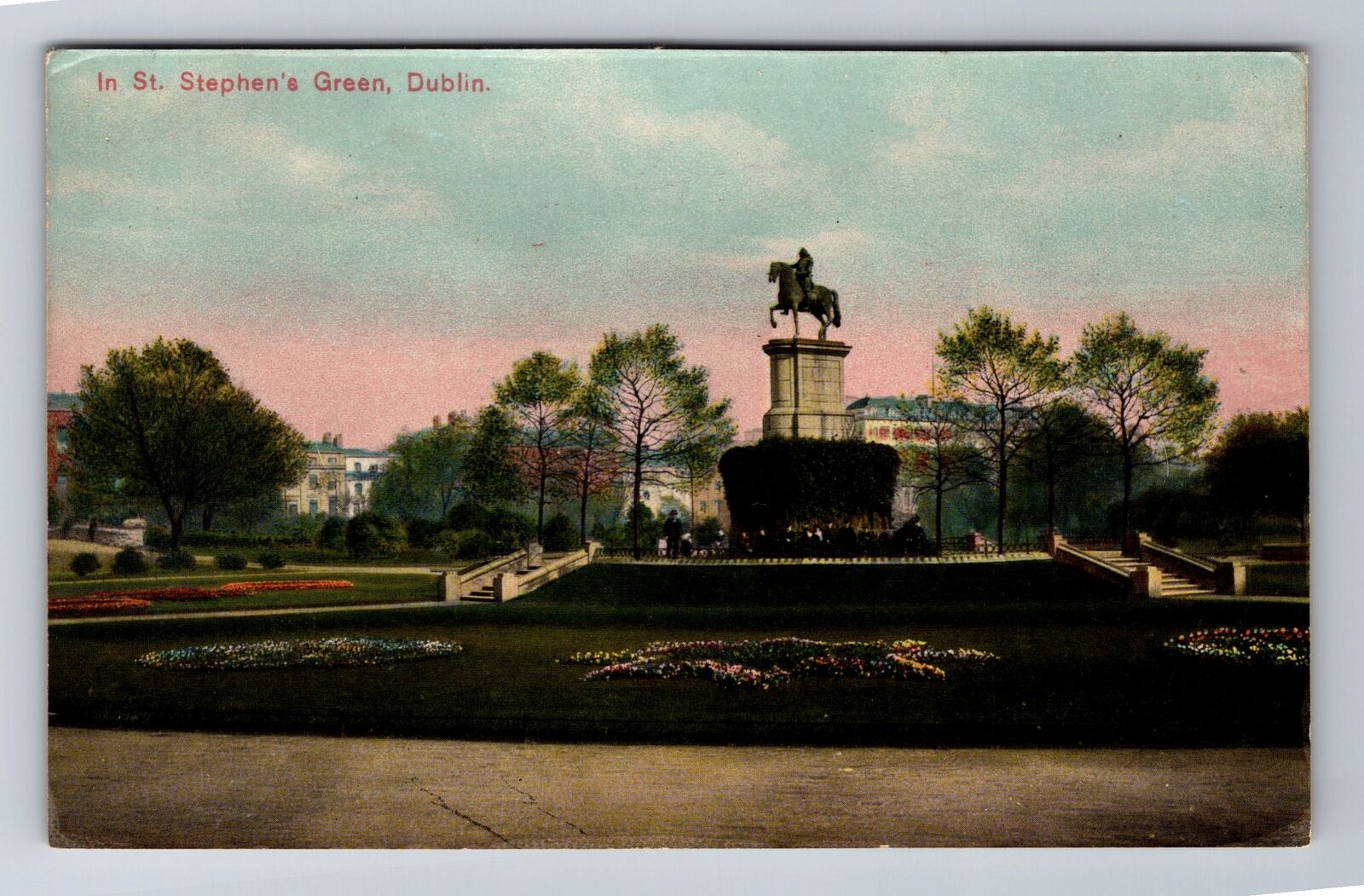 Dublin-Ireland, St Stephen\'s Green, Antique, Vintage Souvenir Postcard