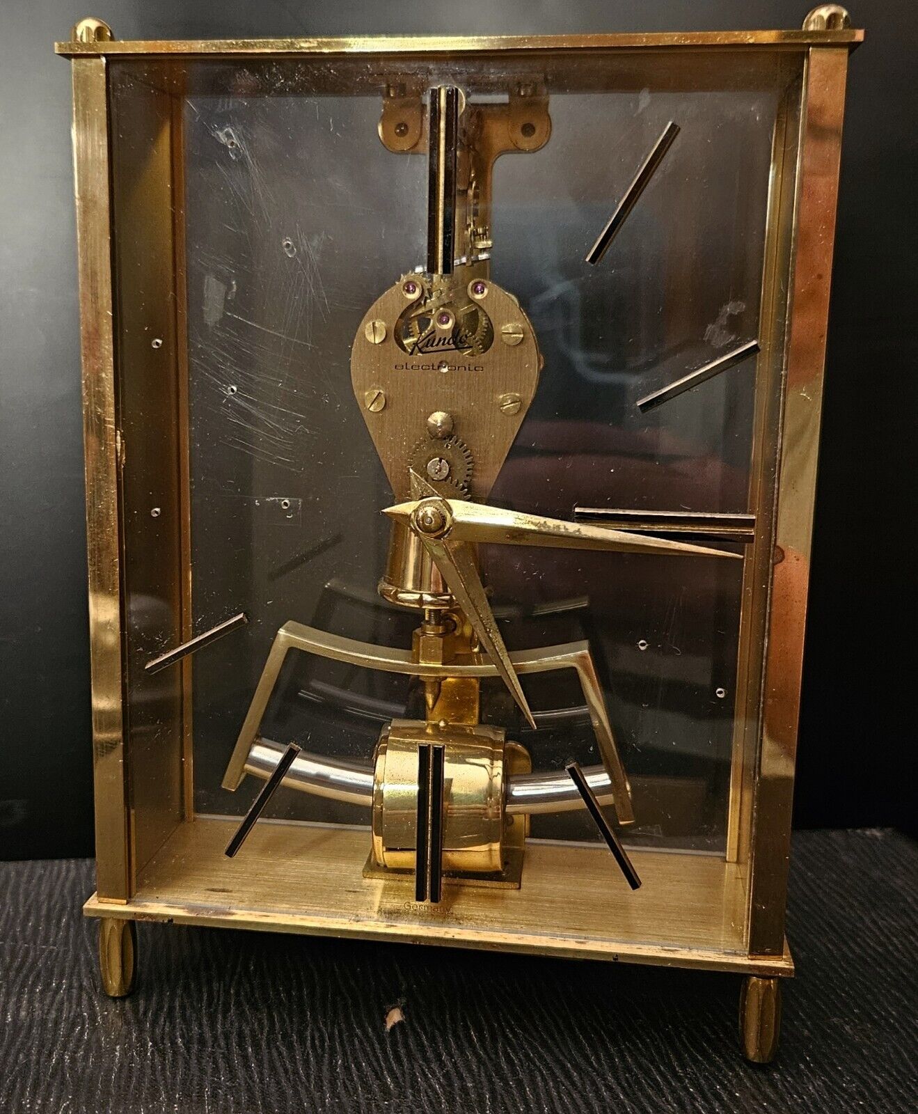 Vintage Kundo Electronic Clock Kiennger  Obergfell Battery Pendulum West Germany