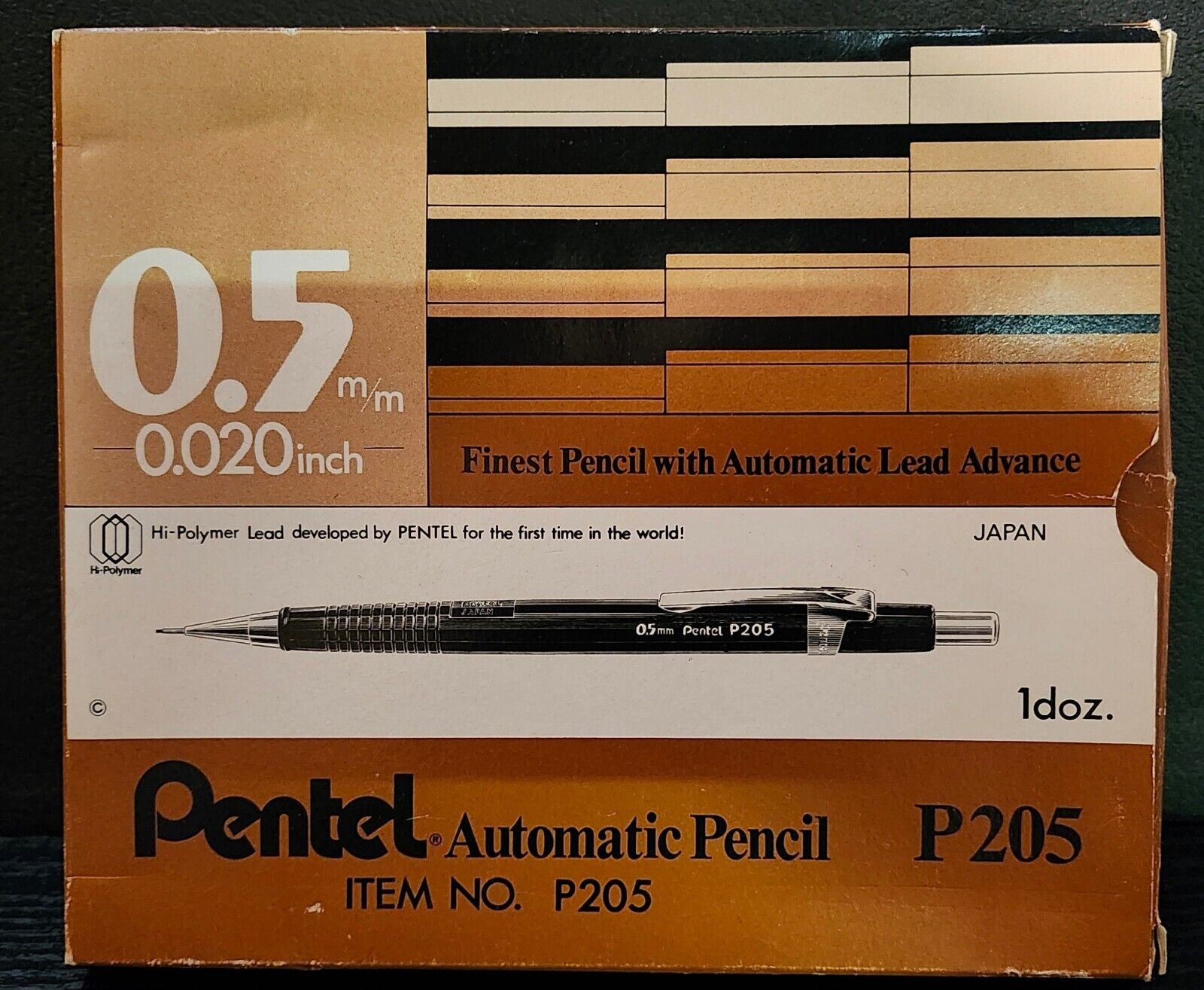 Vtg 1 Doz 12 Pentel Sharp for Pro NOS Drafting Mechanical Pencil Mixed 