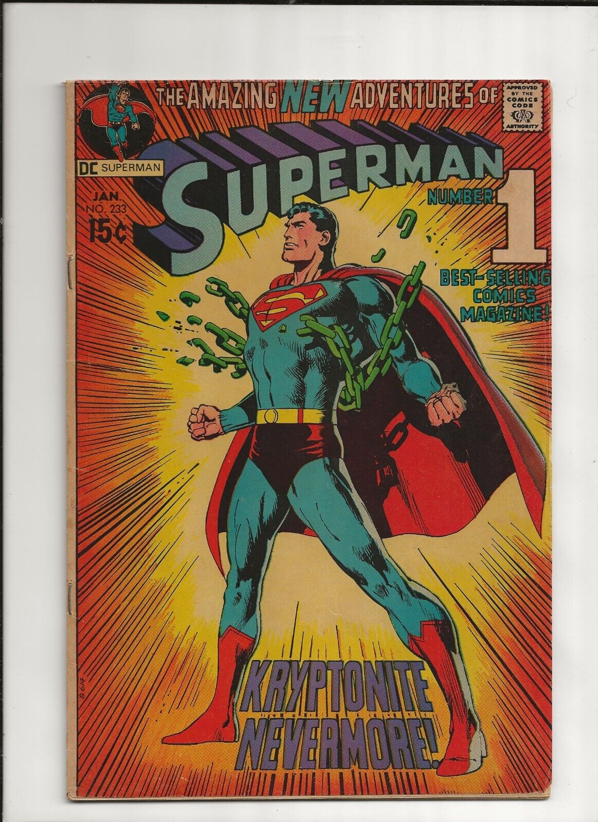 DC Superman No 233 Jan 1971 Neal Adams Cover Rare Used but Great condition 