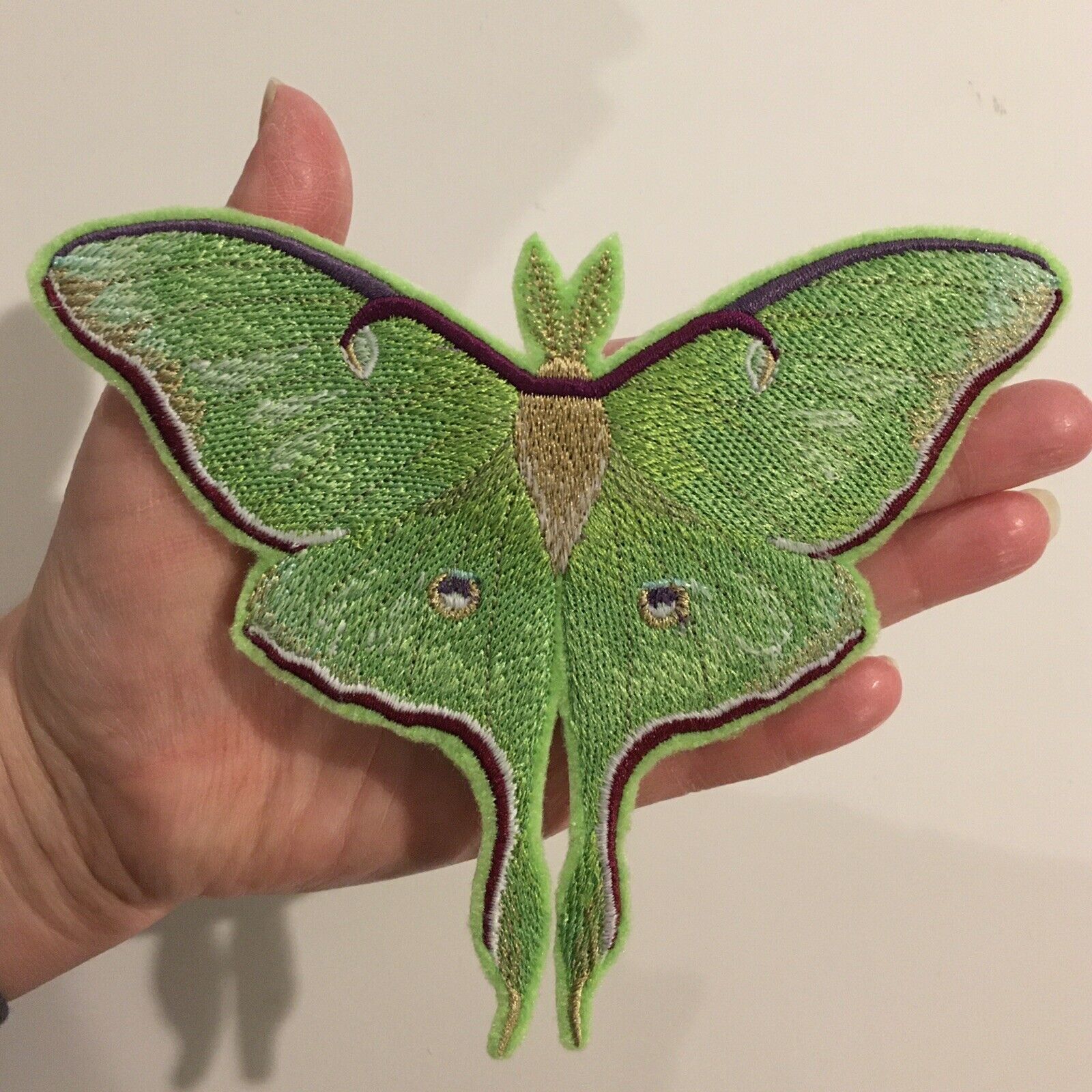 GLOW in DARK Large 6” Inch Embroidered Luna Moth IRON ON Patch
