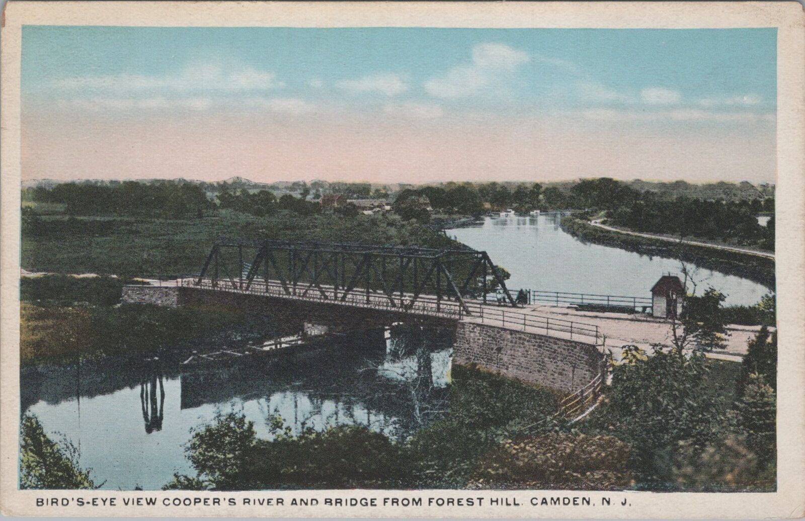 Cooper\'s River and Bridge from Forest Hill Camden New Jersey Unposted Postcard
