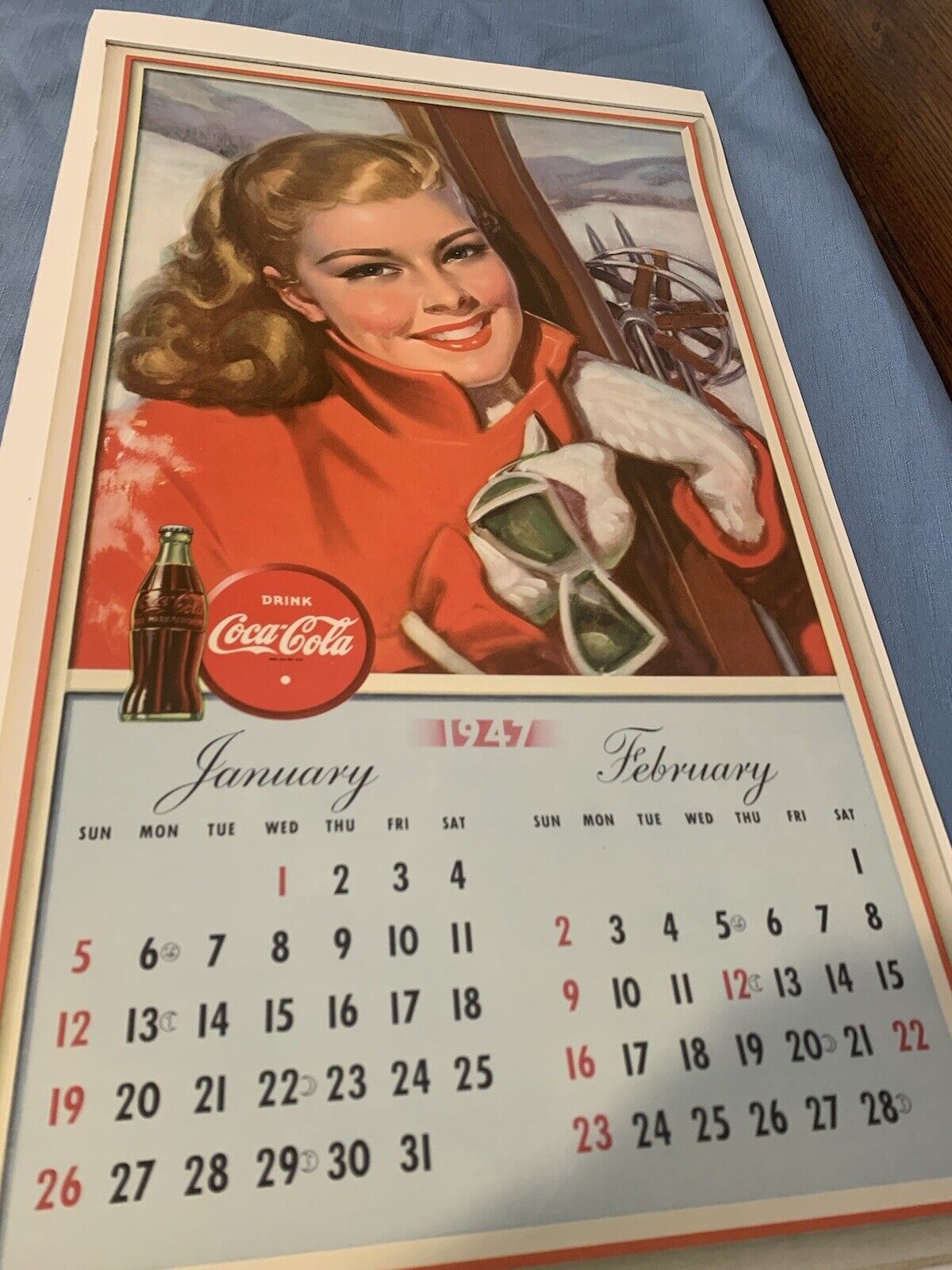 1947 Coca Cola Calendar, Museum Quality