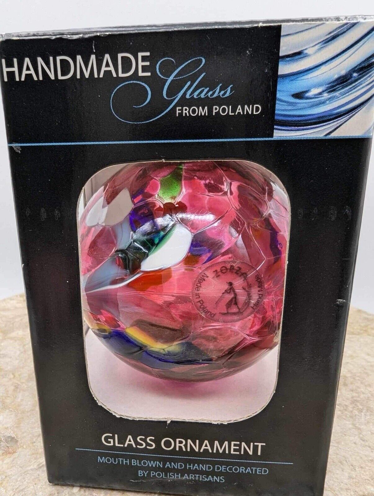 New Zorza Hand Blown Art Glass Ornament From Poland